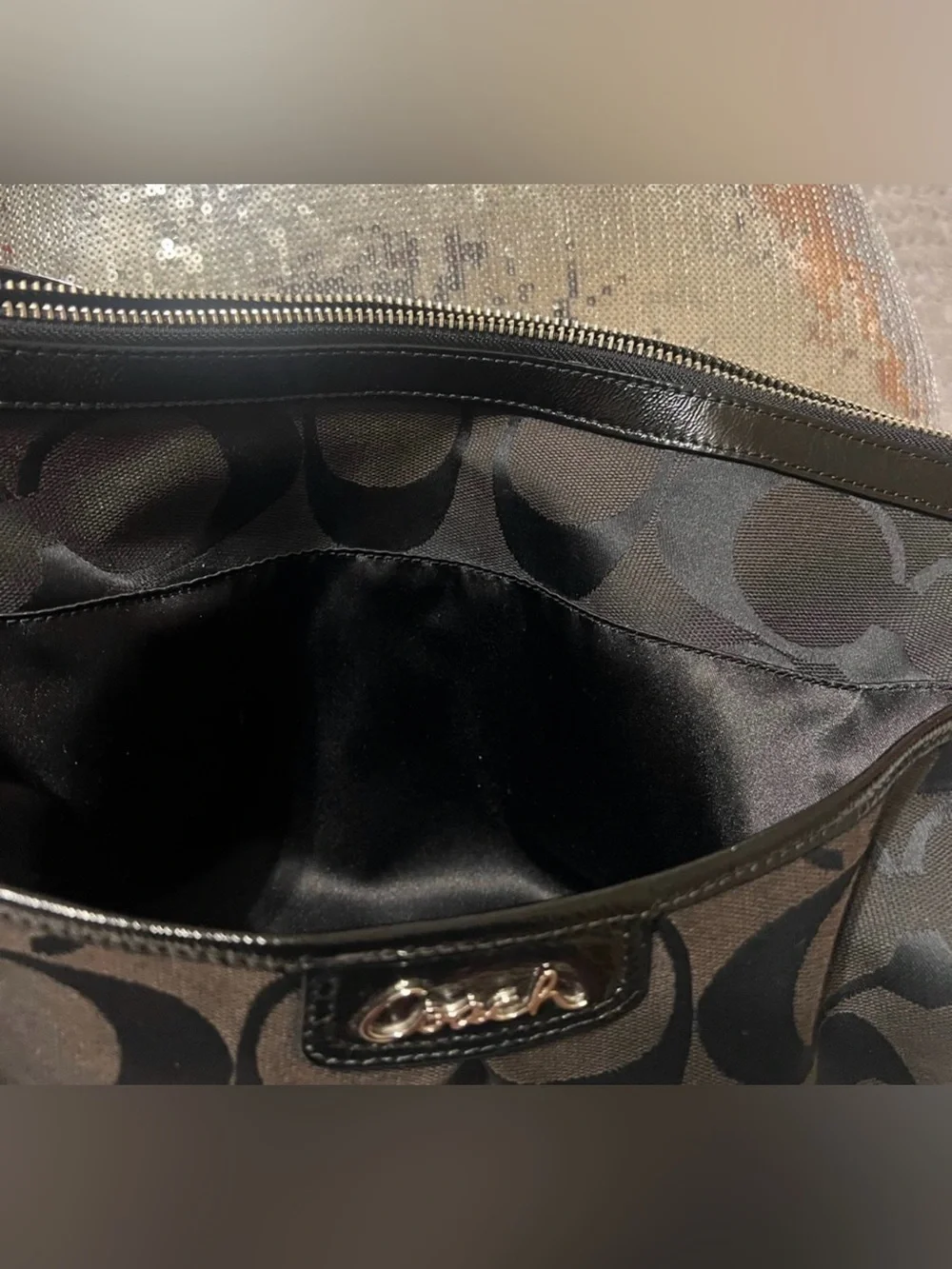 Coach Black Park Signature Canvas shoulder/  crossbody bag